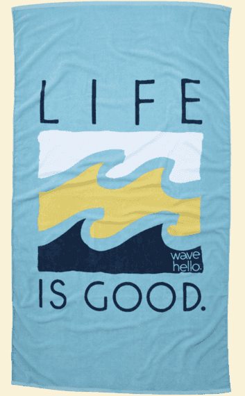 Life is Good Beach Towel Pack & Paddle